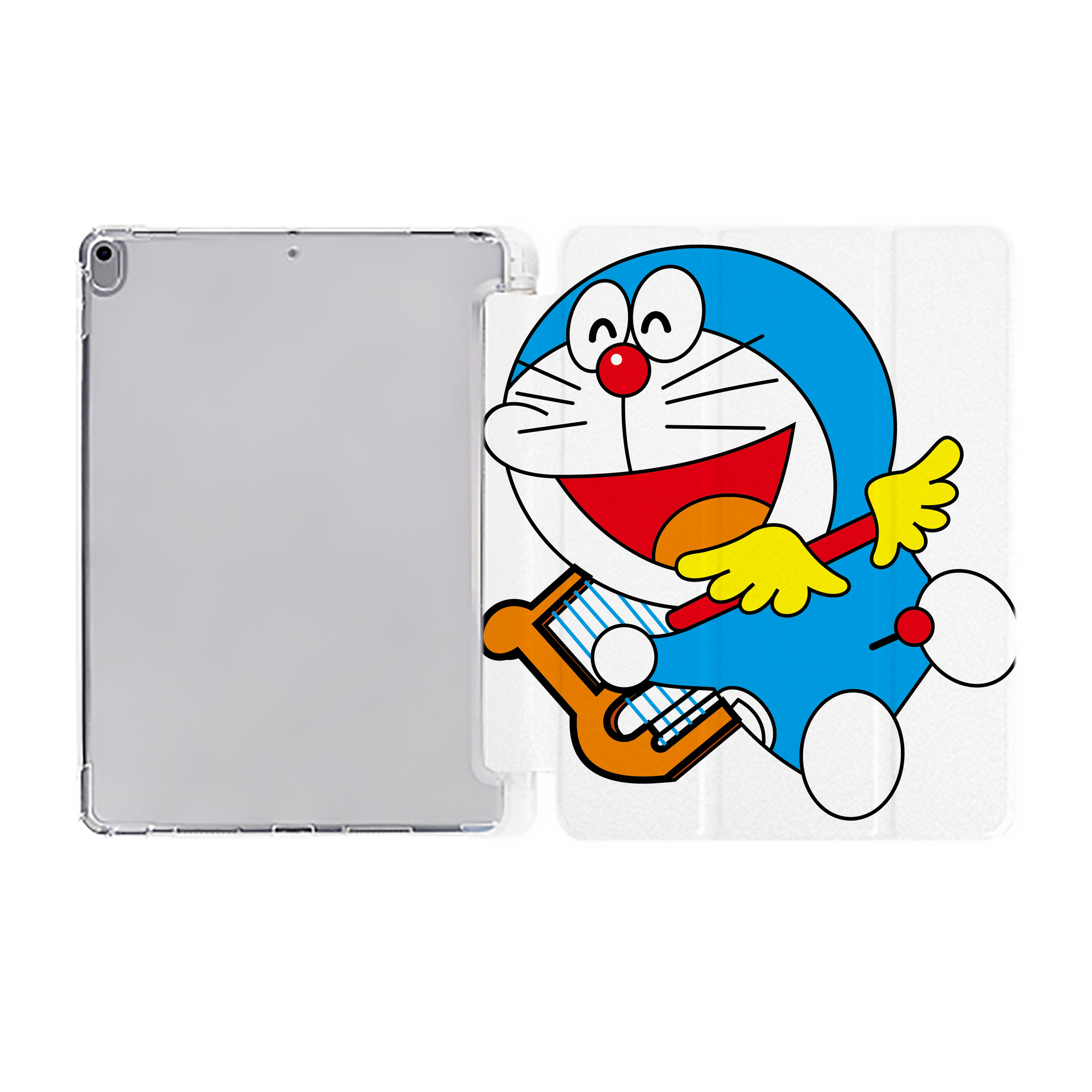 （画像用） ドラえもん Doraemon IPad ケース ペン収納付き 三つ折りスタンド PUレザー×シリコン 対応機種9.5/10.5/10.9インチ